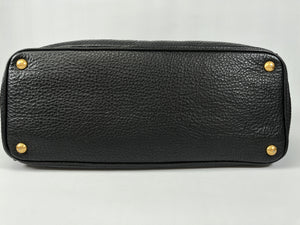 PRADA - VITELLO DAINO SHOPPING TOTE BAG BLACK LEATHER