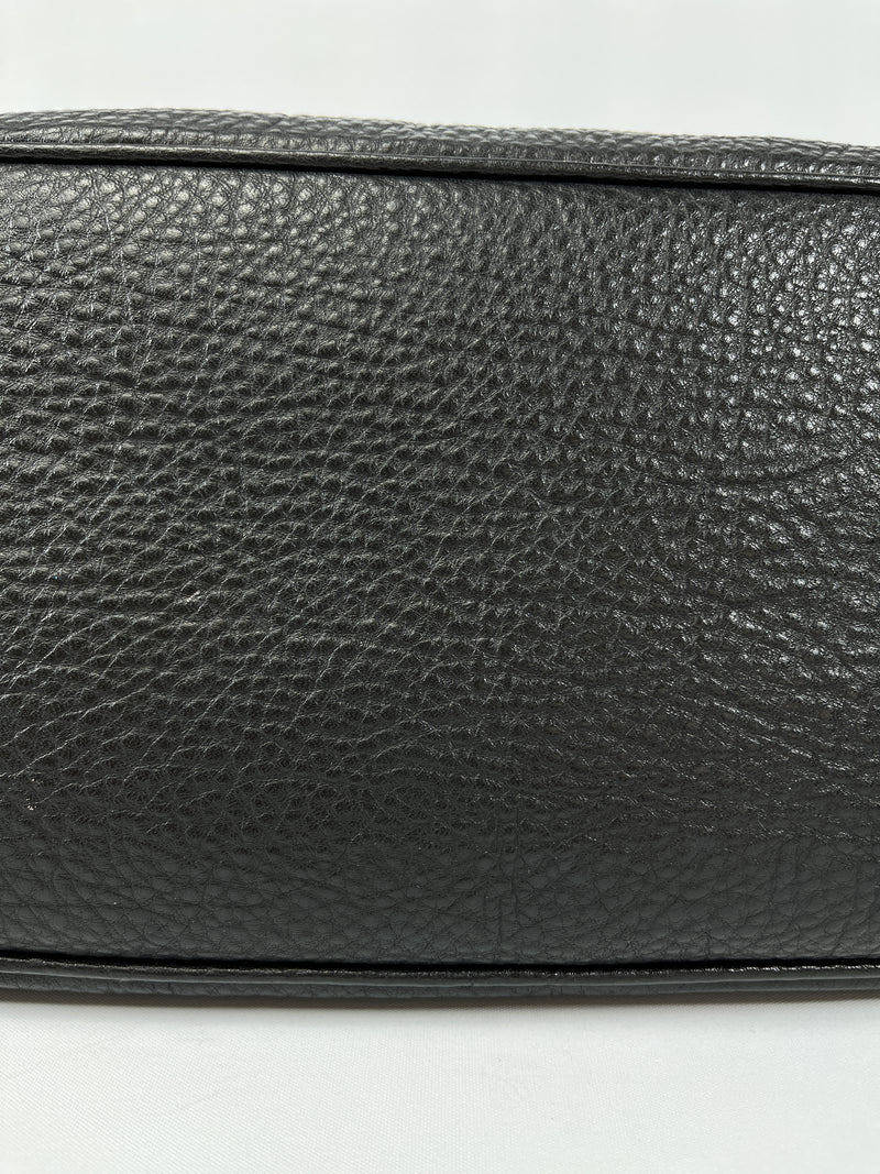 PRADA - VITELLO DAINO SHOPPING TOTE BAG BLACK LEATHER