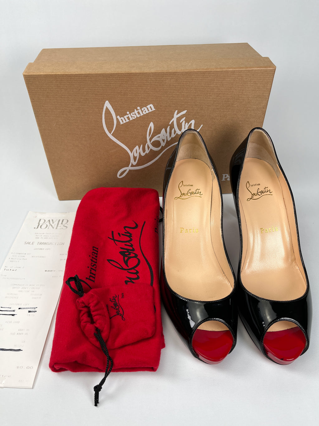 CHRISTIAN LOUBOUTIN - MATER CLAUDE 85 BLACK PUMPS - SZ 37.5