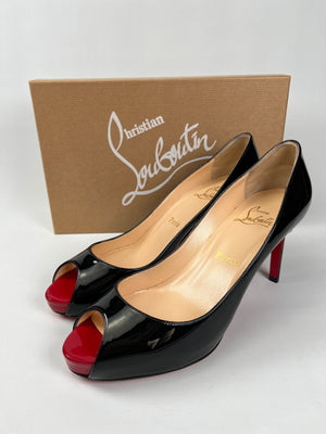 CHRISTIAN LOUBOUTIN - MATER CLAUDE 85 BLACK PUMPS - SZ 37.5