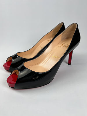 CHRISTIAN LOUBOUTIN - MATER CLAUDE 85 BLACK PUMPS - SZ 37.5