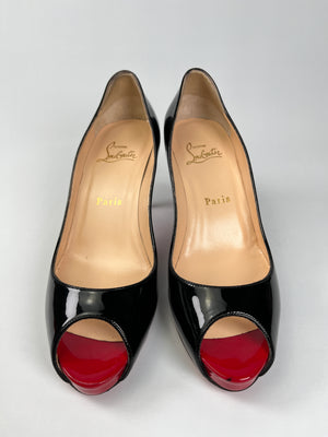 CHRISTIAN LOUBOUTIN - MATER CLAUDE 85 BLACK PUMPS - SZ 37.5