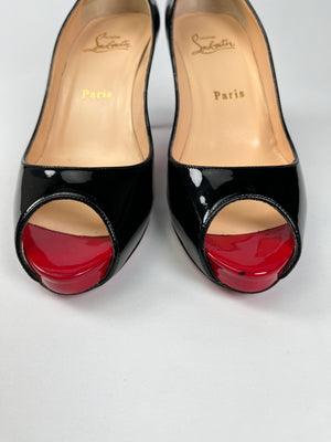 CHRISTIAN LOUBOUTIN - MATER CLAUDE 85 BLACK PUMPS - SZ 37.5