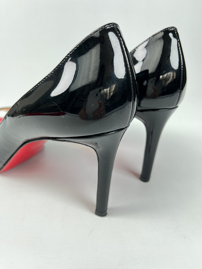 CHRISTIAN LOUBOUTIN - MATER CLAUDE 85 BLACK PUMPS - SZ 37.5