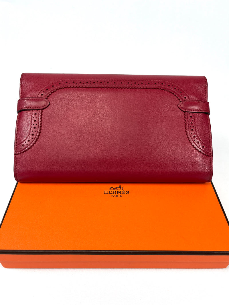 HERMES - GHILLIES KELLY WALLET IN ROUGE GARANCE SWIFT LEATHER