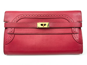 HERMES - GHILLIES KELLY WALLET IN ROUGE GARANCE SWIFT LEATHER