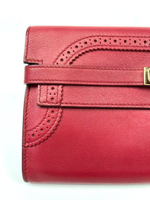 HERMES - GHILLIES KELLY WALLET IN ROUGE GARANCE SWIFT LEATHER