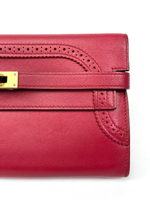 HERMES - GHILLIES KELLY WALLET IN ROUGE GARANCE SWIFT LEATHER