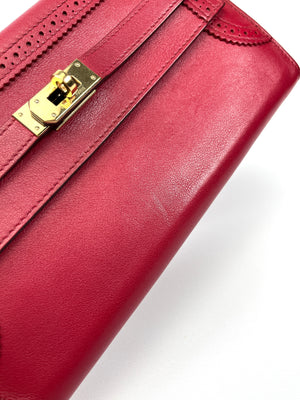 HERMES - GHILLIES KELLY WALLET IN ROUGE GARANCE SWIFT LEATHER