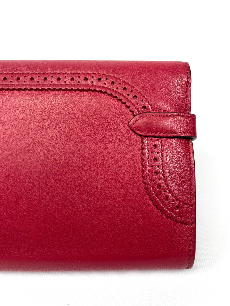 HERMES - GHILLIES KELLY WALLET IN ROUGE GARANCE SWIFT LEATHER