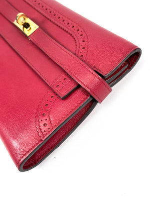 HERMES - GHILLIES KELLY WALLET IN ROUGE GARANCE SWIFT LEATHER