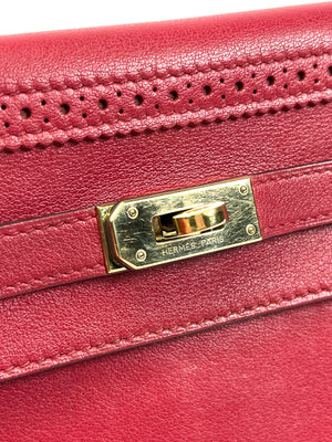 HERMES - GHILLIES KELLY WALLET IN ROUGE GARANCE SWIFT LEATHER