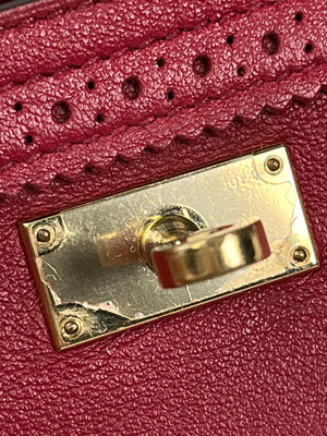 HERMES - GHILLIES KELLY WALLET IN ROUGE GARANCE SWIFT LEATHER