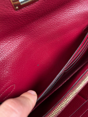 HERMES - GHILLIES KELLY WALLET IN ROUGE GARANCE SWIFT LEATHER