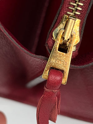 HERMES - GHILLIES KELLY WALLET IN ROUGE GARANCE SWIFT LEATHER