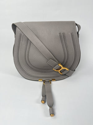 CHLOE - MARCIE MEDIUM SADDLE BAG IN CASHMERE GREY