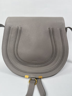 CHLOE - MARCIE MEDIUM SADDLE BAG IN CASHMERE GREY