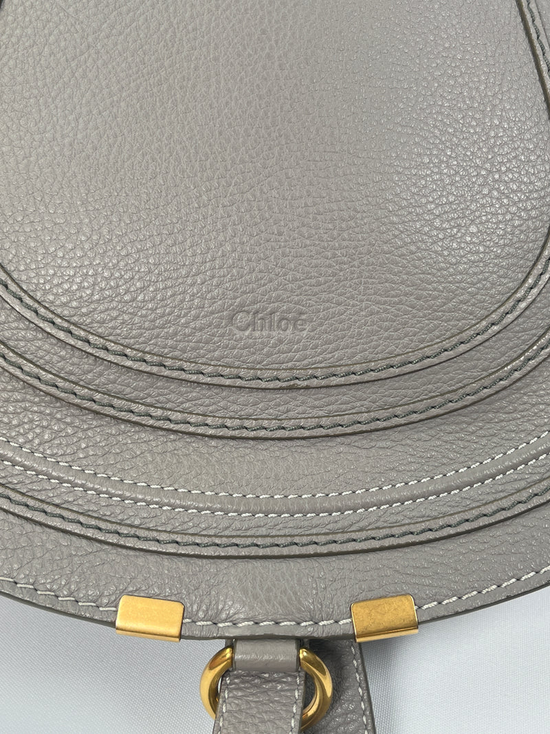 CHLOE - MARCIE MEDIUM SADDLE BAG IN CASHMERE GREY