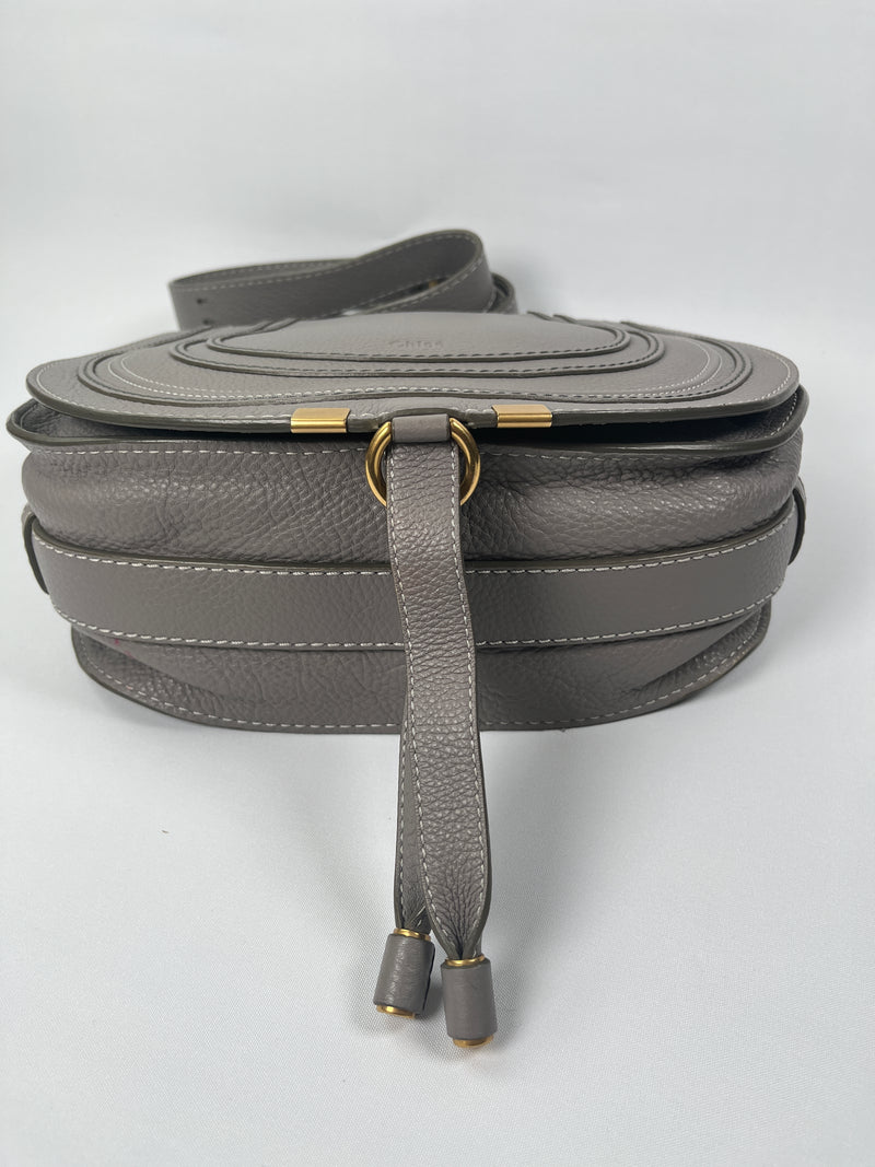 CHLOE - MARCIE MEDIUM SADDLE BAG IN CASHMERE GREY