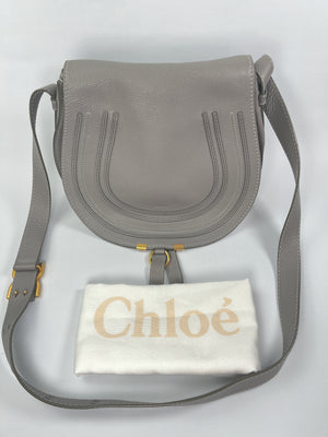 CHLOE - MARCIE MEDIUM SADDLE BAG IN CASHMERE GREY