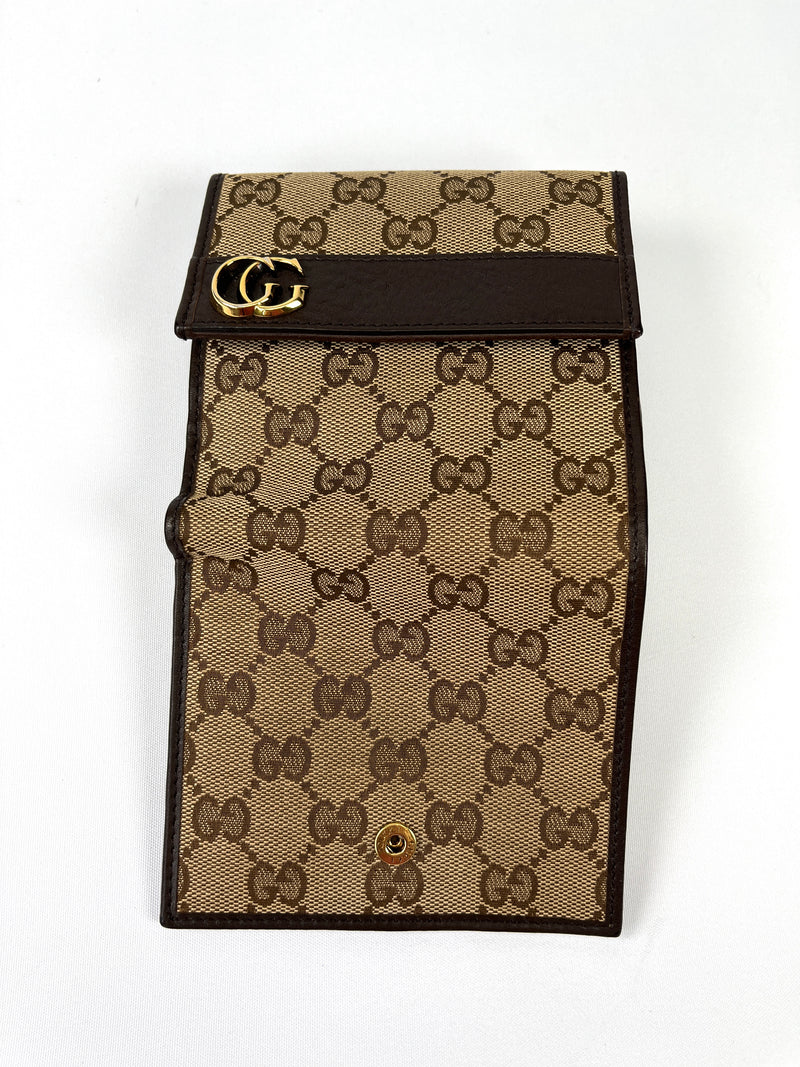 GUCCI - BEIGE/BROWN GG CANVAS & LEATHER WALLET