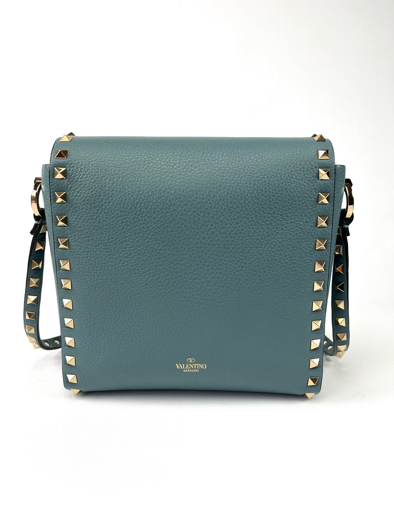 VALENTINO - ROCKSTUD VERTICAL CROSS BODY BAG AMADEUS BLUE