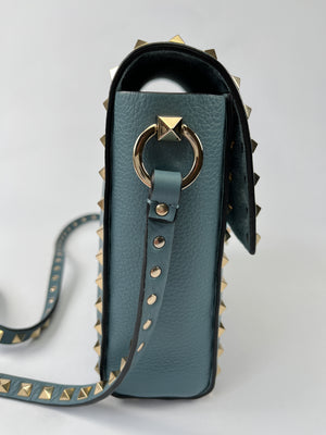 VALENTINO - ROCKSTUD VERTICAL CROSS BODY BAG AMADEUS BLUE