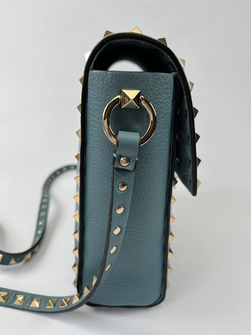 VALENTINO - ROCKSTUD VERTICAL CROSS BODY BAG AMADEUS BLUE