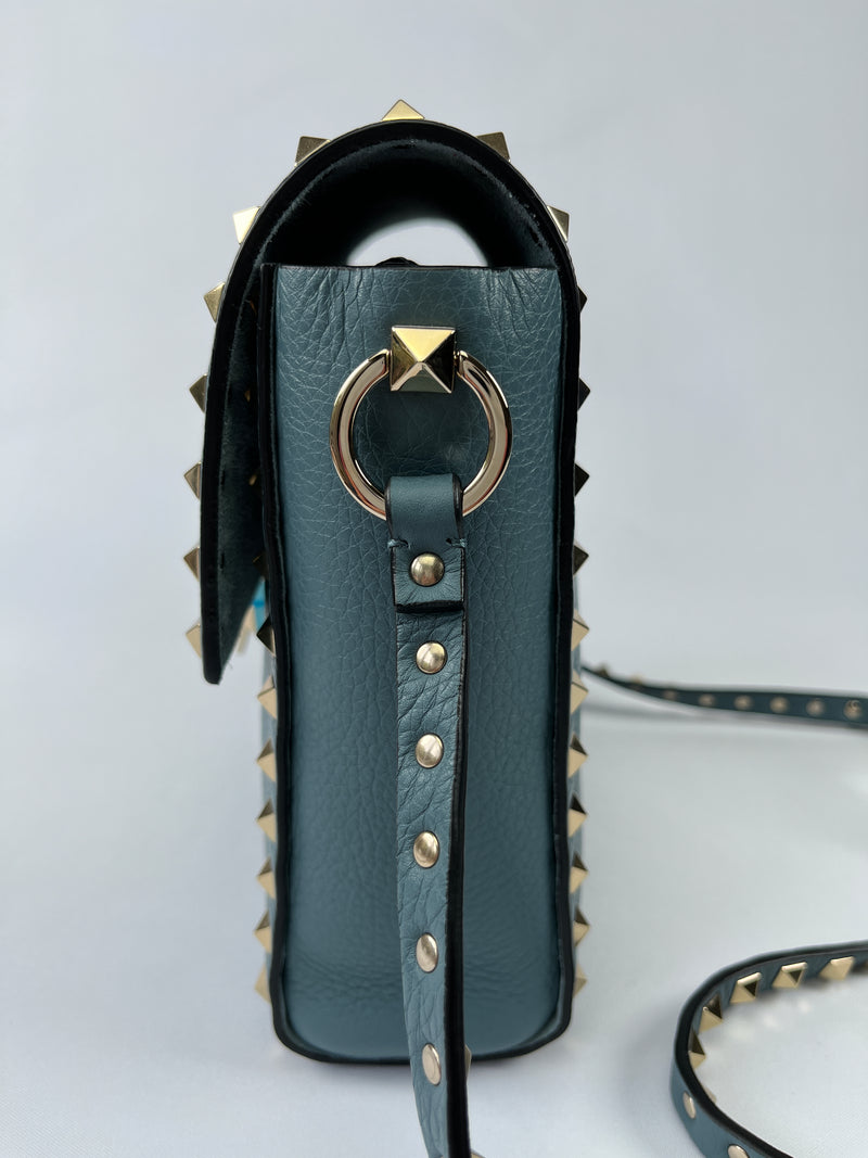 VALENTINO - ROCKSTUD VERTICAL CROSS BODY BAG AMADEUS BLUE