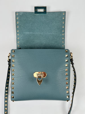 VALENTINO - ROCKSTUD VERTICAL CROSS BODY BAG AMADEUS BLUE