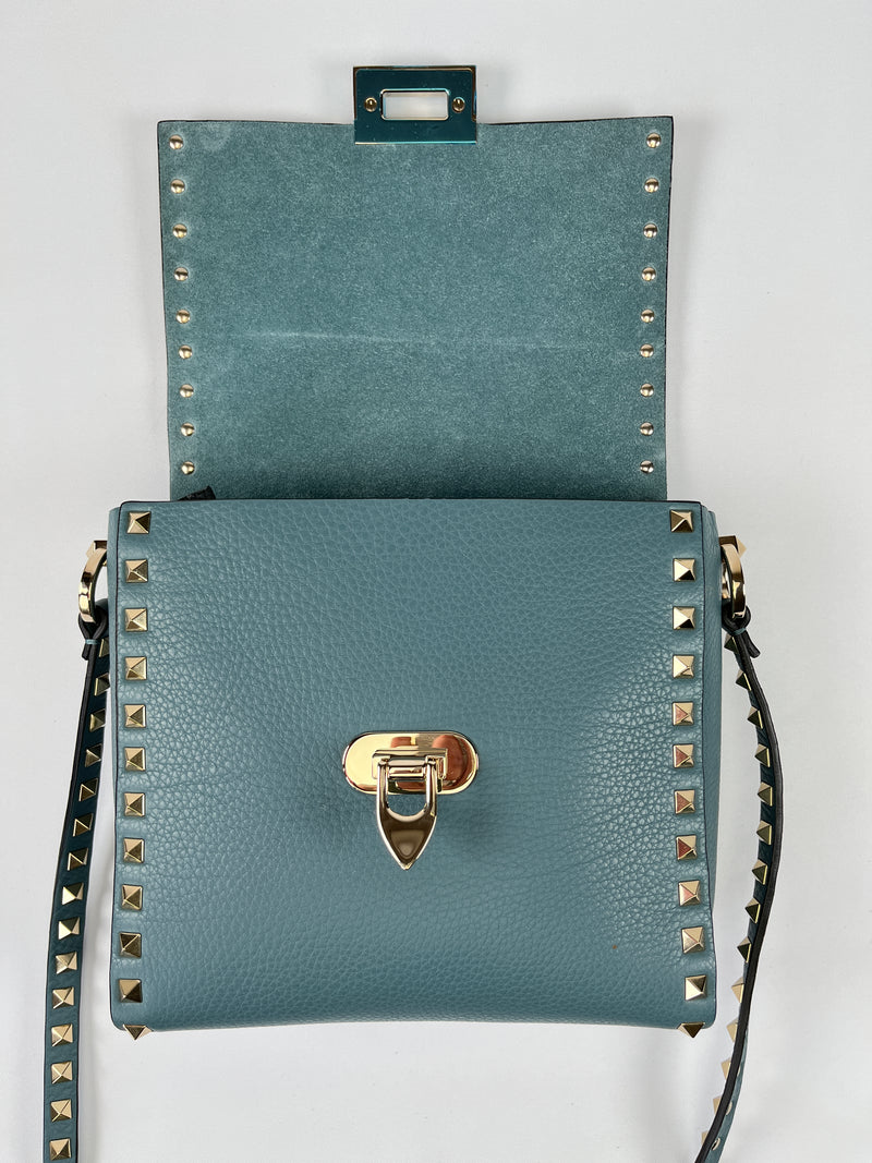VALENTINO - ROCKSTUD VERTICAL CROSS BODY BAG AMADEUS BLUE