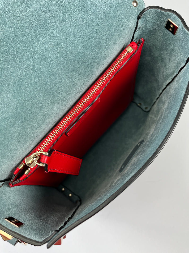 VALENTINO - ROCKSTUD VERTICAL CROSS BODY BAG AMADEUS BLUE