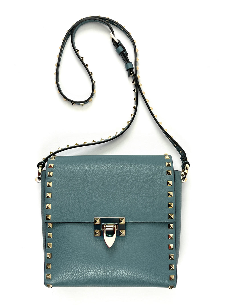 VALENTINO - ROCKSTUD VERTICAL CROSS BODY BAG AMADEUS BLUE