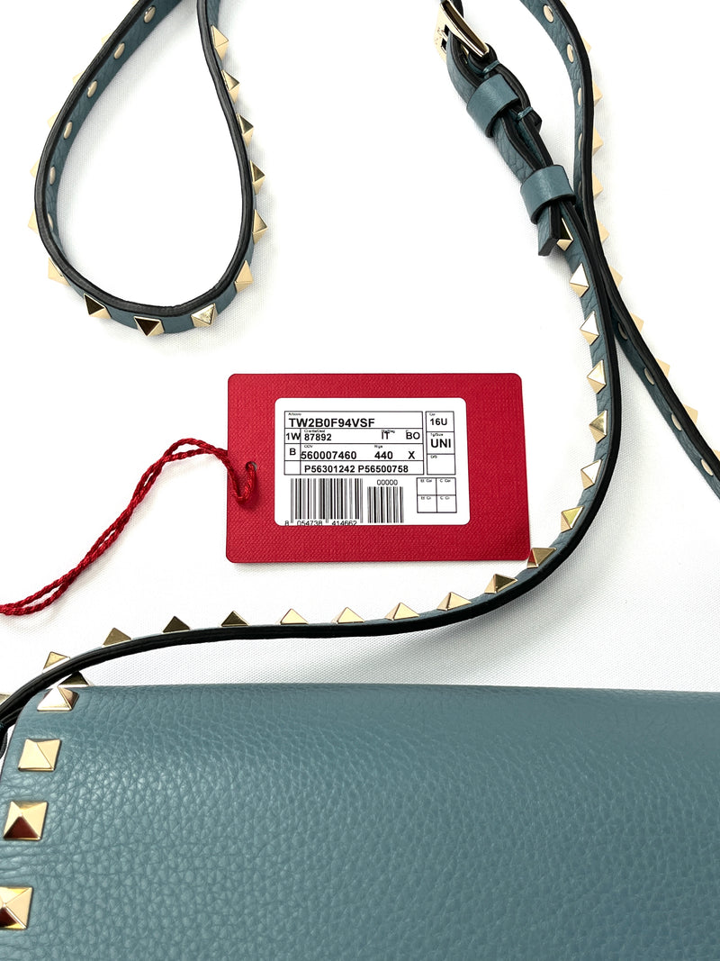 VALENTINO - ROCKSTUD VERTICAL CROSS BODY BAG AMADEUS BLUE
