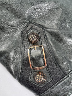 BALENCIAGA - DAY HOBO MOTORCYCLE BAG BLACK