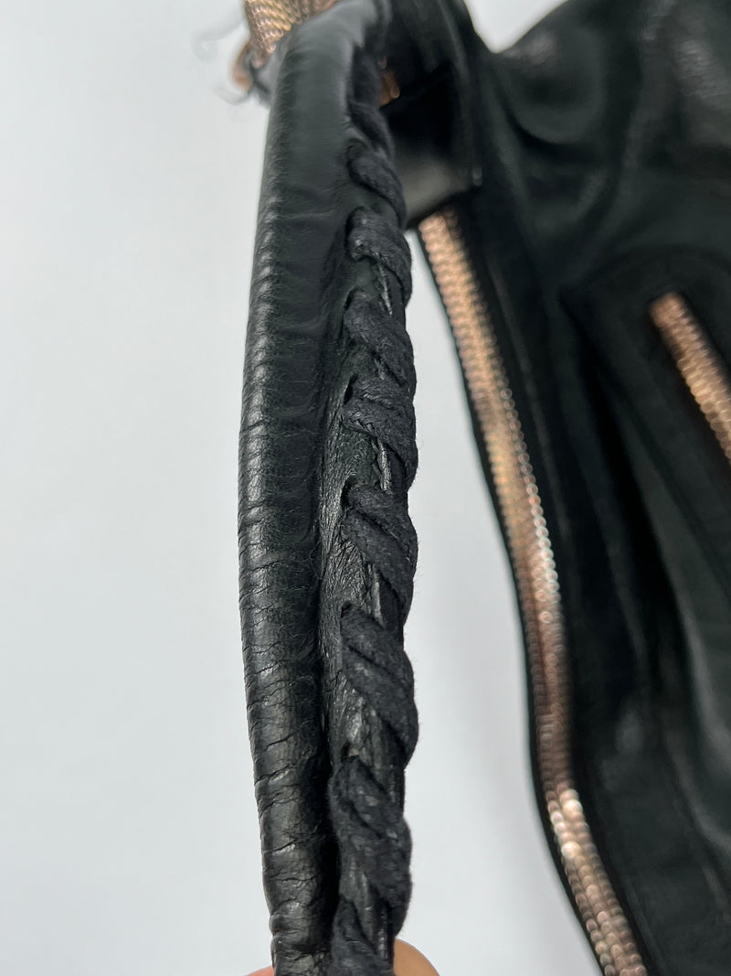 BALENCIAGA - DAY HOBO MOTORCYCLE BAG BLACK