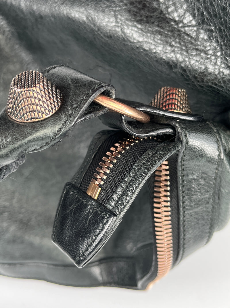BALENCIAGA - DAY HOBO MOTORCYCLE BAG BLACK