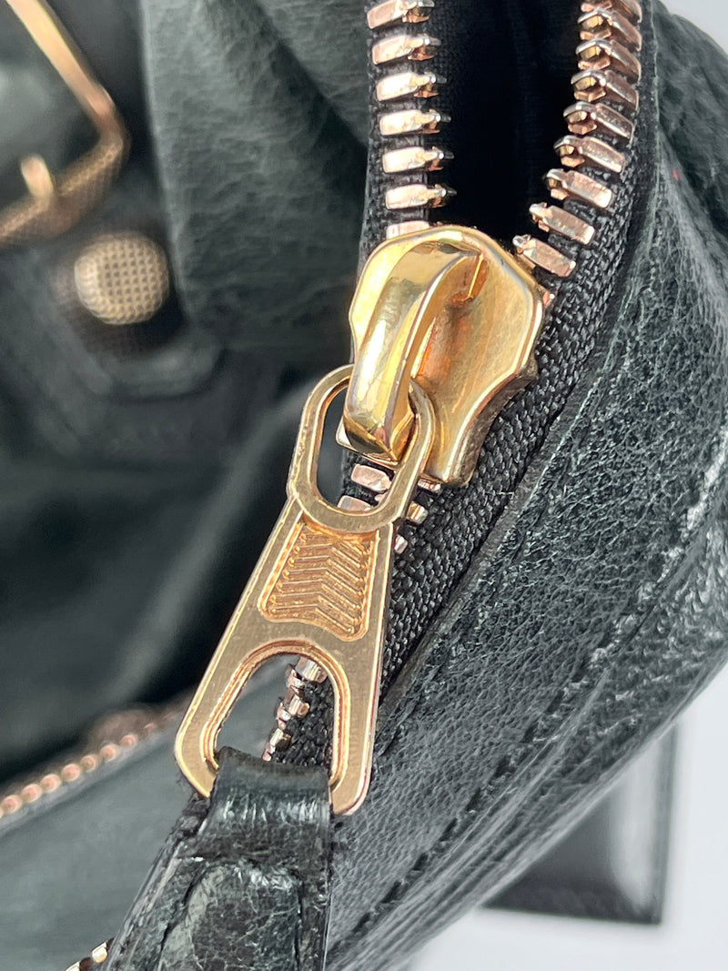 BALENCIAGA - DAY HOBO MOTORCYCLE BAG BLACK