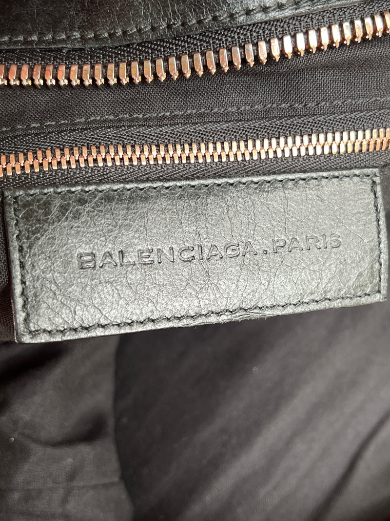 BALENCIAGA - DAY HOBO MOTORCYCLE BAG BLACK