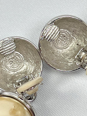 GIVENCHY - FAUX PEARL CHANDELIER CLIP ON VINTAGE EARRINGS