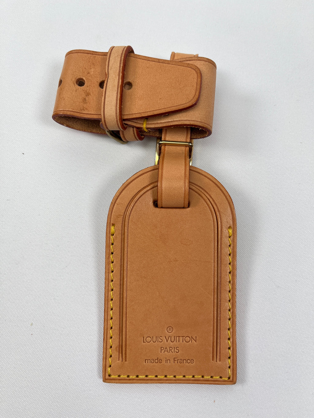 LOUIS VUITTON - VACHETTA LEATHER LUGGAGE TAG & POIGNET SET B