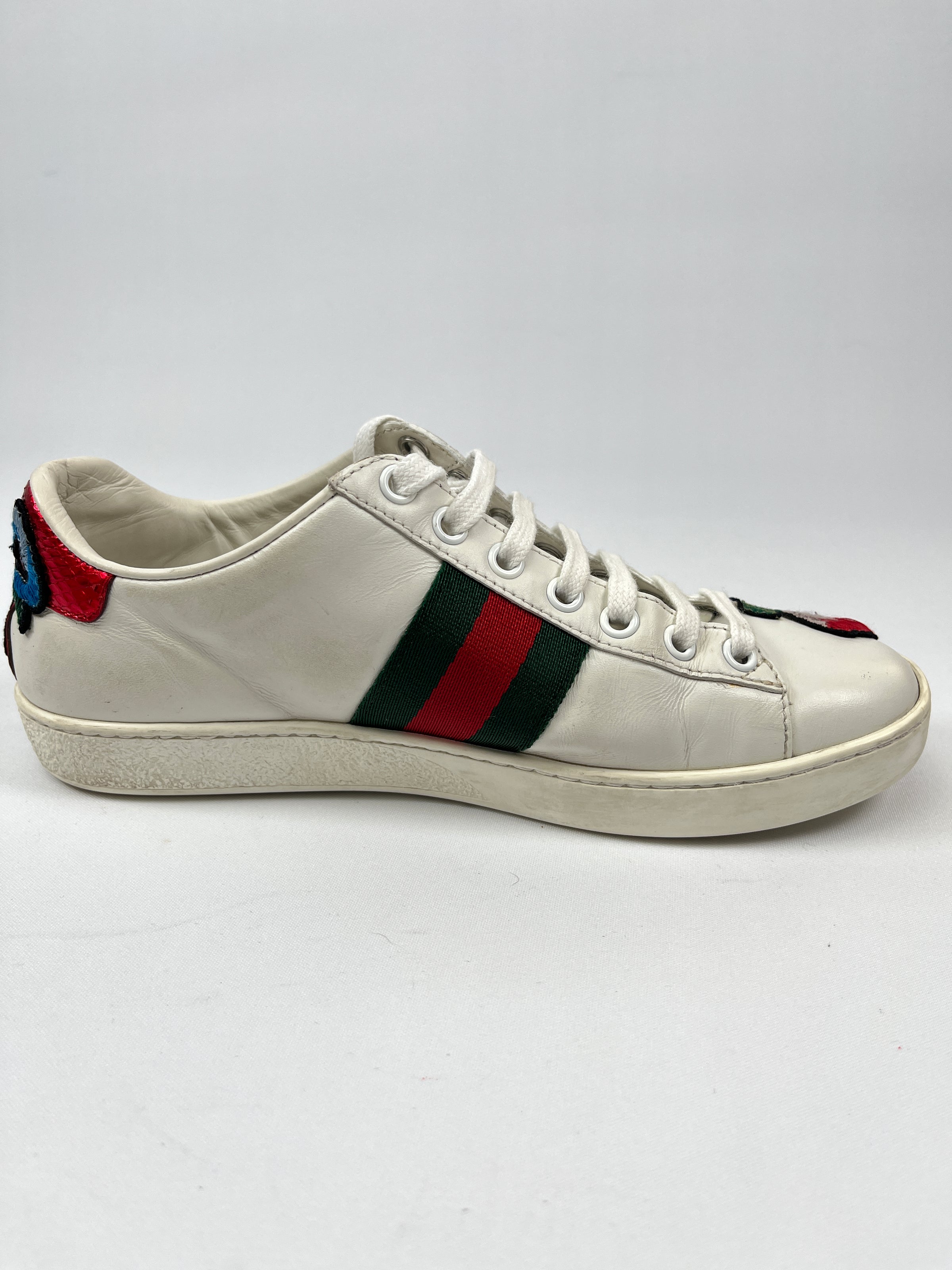 Gucci floral embroidered sneakers best sale