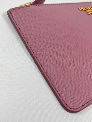 PRADA - ROSE PINK SAFFIANO LEATHER CLUTCH