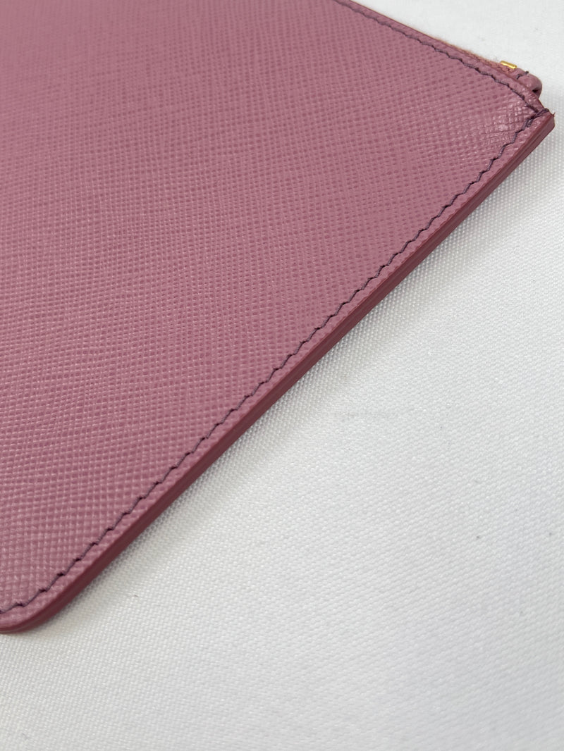 PRADA - ROSE PINK SAFFIANO LEATHER CLUTCH