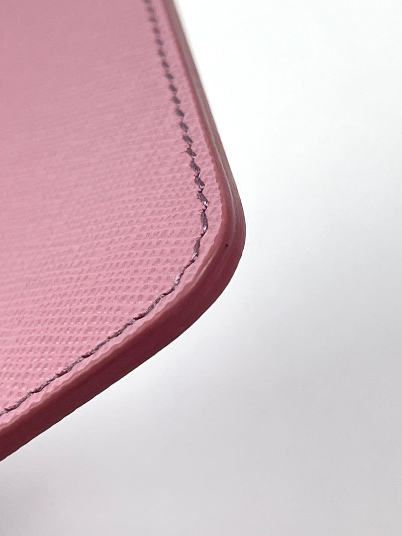 PRADA - ROSE PINK SAFFIANO LEATHER CLUTCH