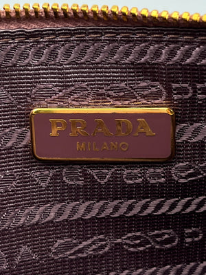 PRADA - ROSE PINK SAFFIANO LEATHER CLUTCH
