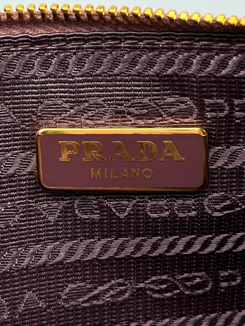 PRADA - ROSE PINK SAFFIANO LEATHER CLUTCH