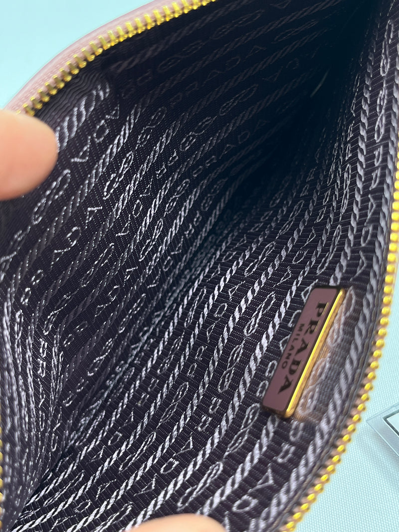 PRADA - ROSE PINK SAFFIANO LEATHER CLUTCH