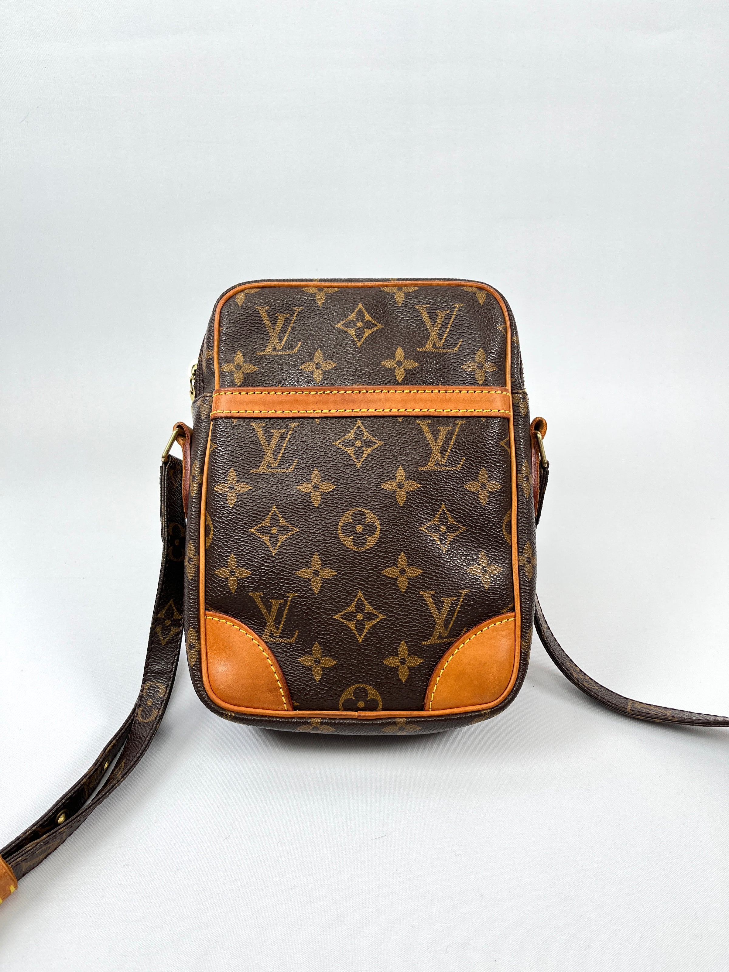 Louis Vuitton Danube 15 Monogram Canvas Crossbody Bag in Brown