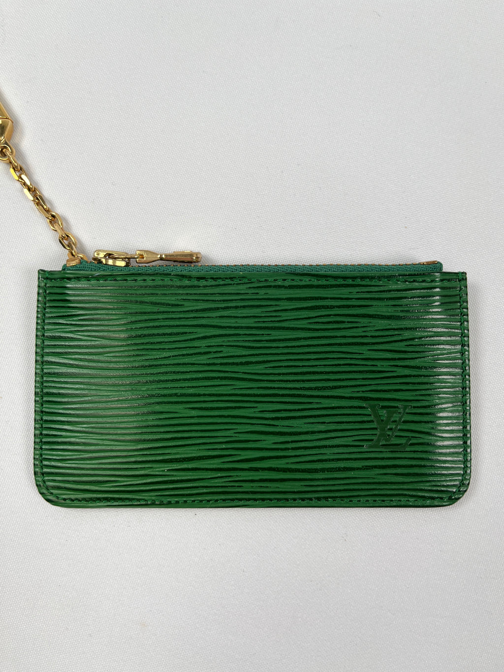 LOUIS VUITTON - GREEN EPI LEATHER POCHETTE CLES - RARE